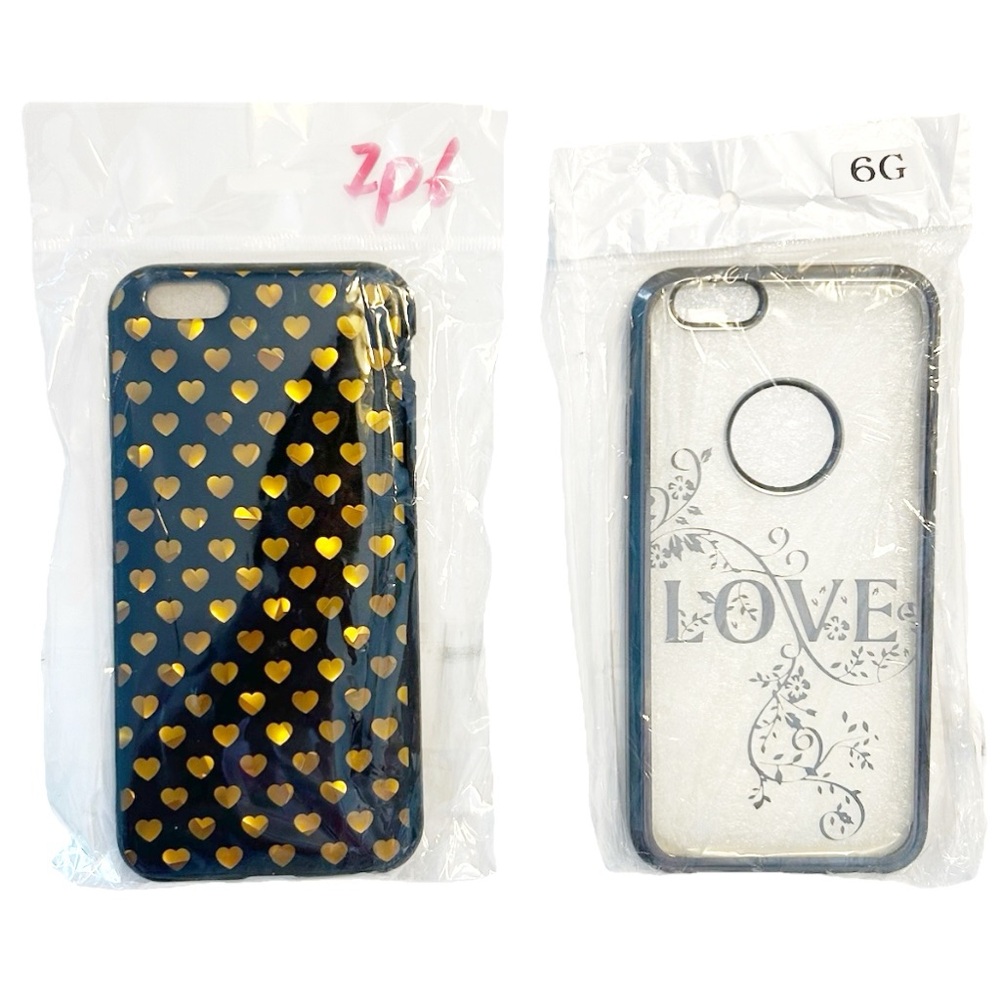 iPhone 6 6s Cell Phone Cases Black Sparkly Gold Hearts Clear Silver Love Flowers